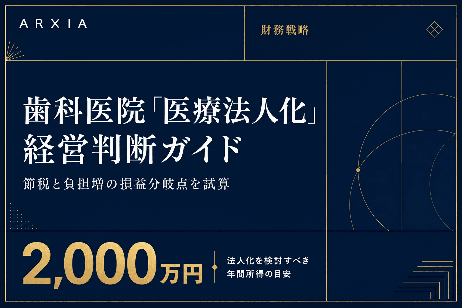 財務戦略|歯科医院「医療法人化」経営判断ガイド