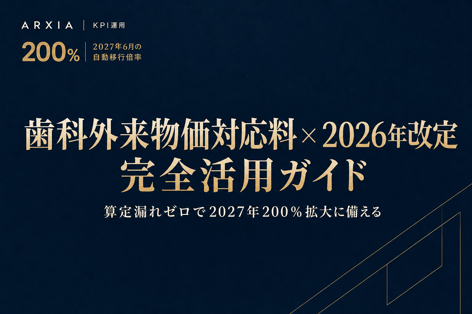 KPI運用|歯科外来物価対応料×2026年改定 完全活用ガイド