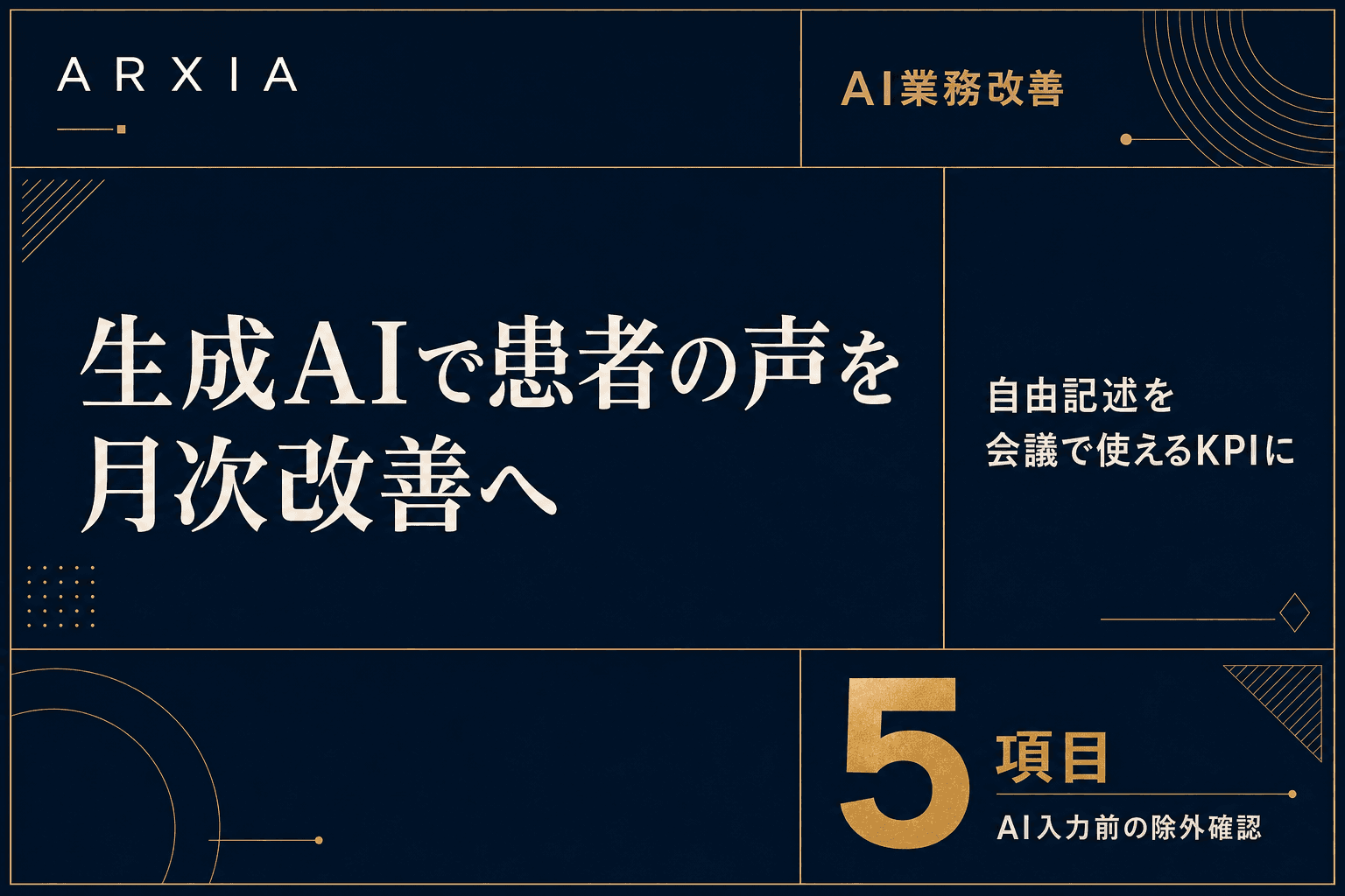 AI業務改善|生成AIで患者の声を月次改善へ